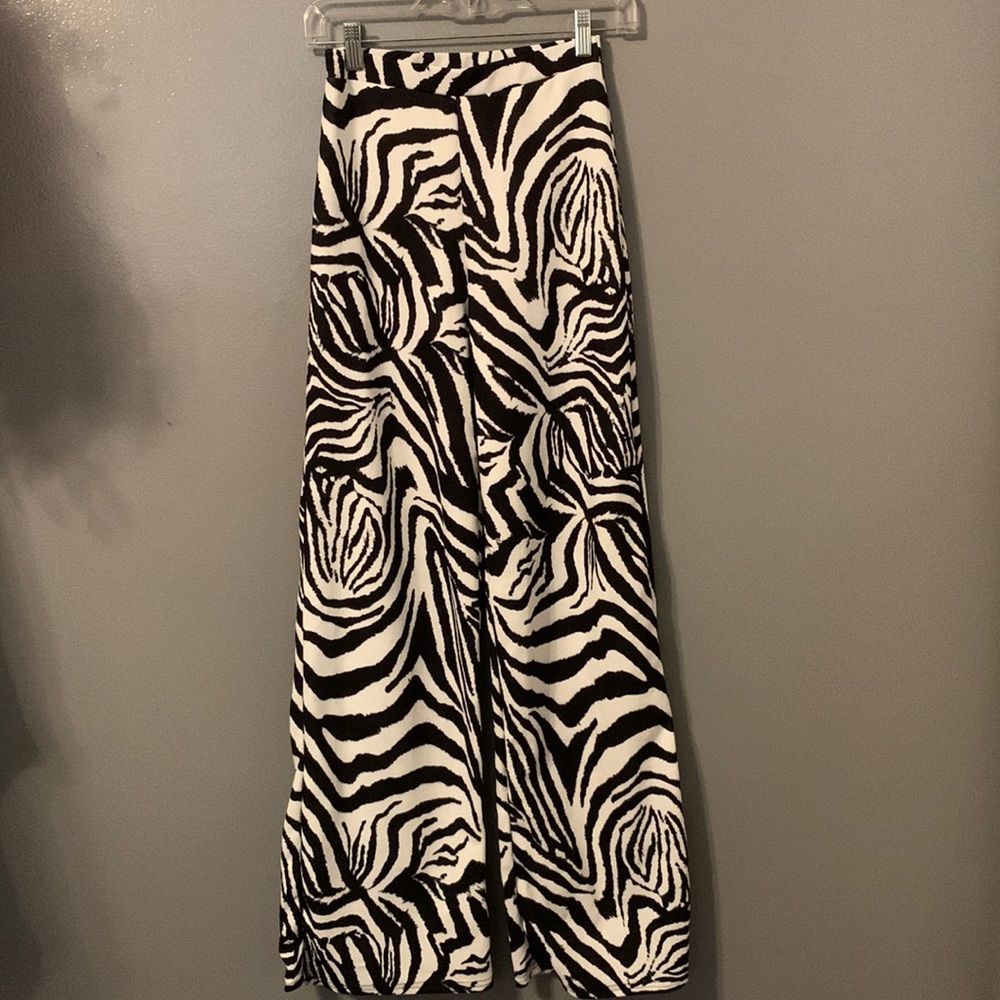 Size 0 Zebra striped pants from PrettyLittleThing